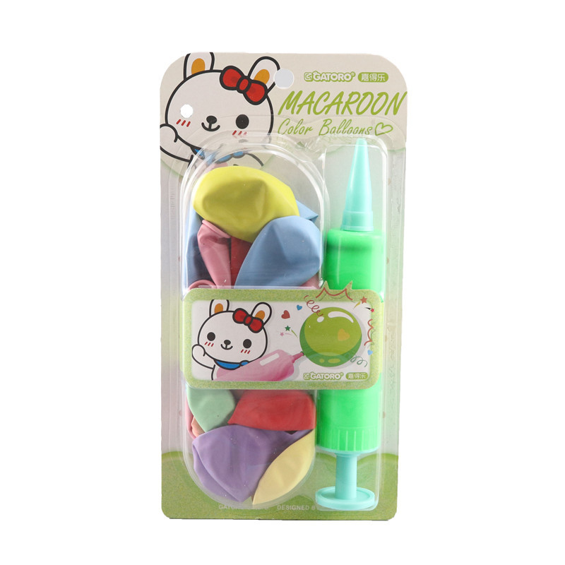 Macaron-colored round balloon pump set, birthday decoration, children's party, wedding decoration, student small gifts Item Picture