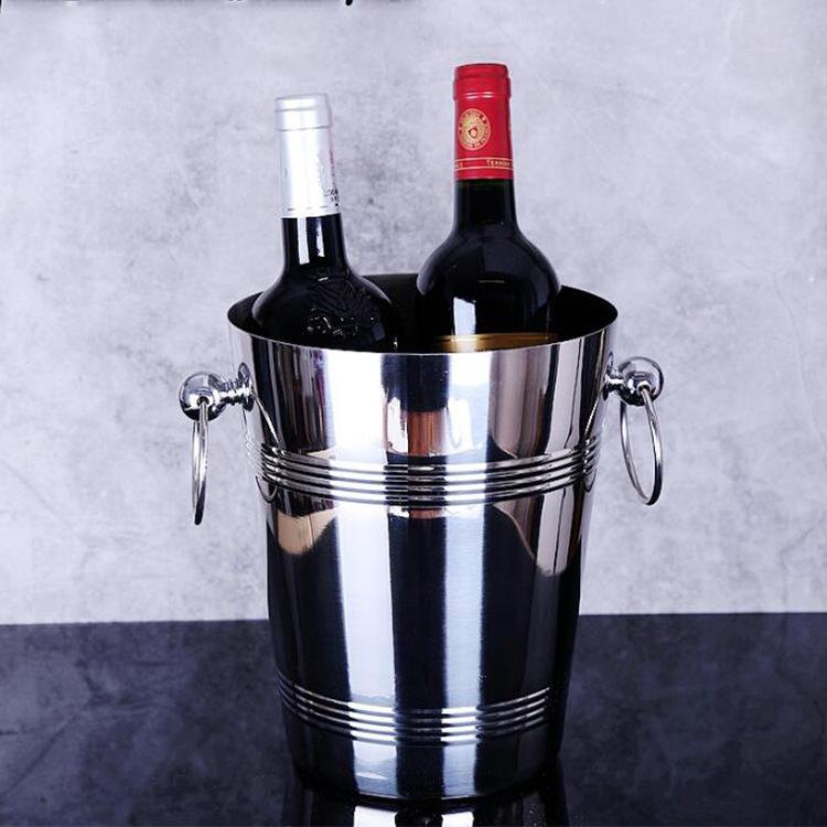 Stainless steel champagne barrels, KTV and bar ice barrels, European-style luxury ice granule barrels, red wine ice barrels, beer barrels, large capacity