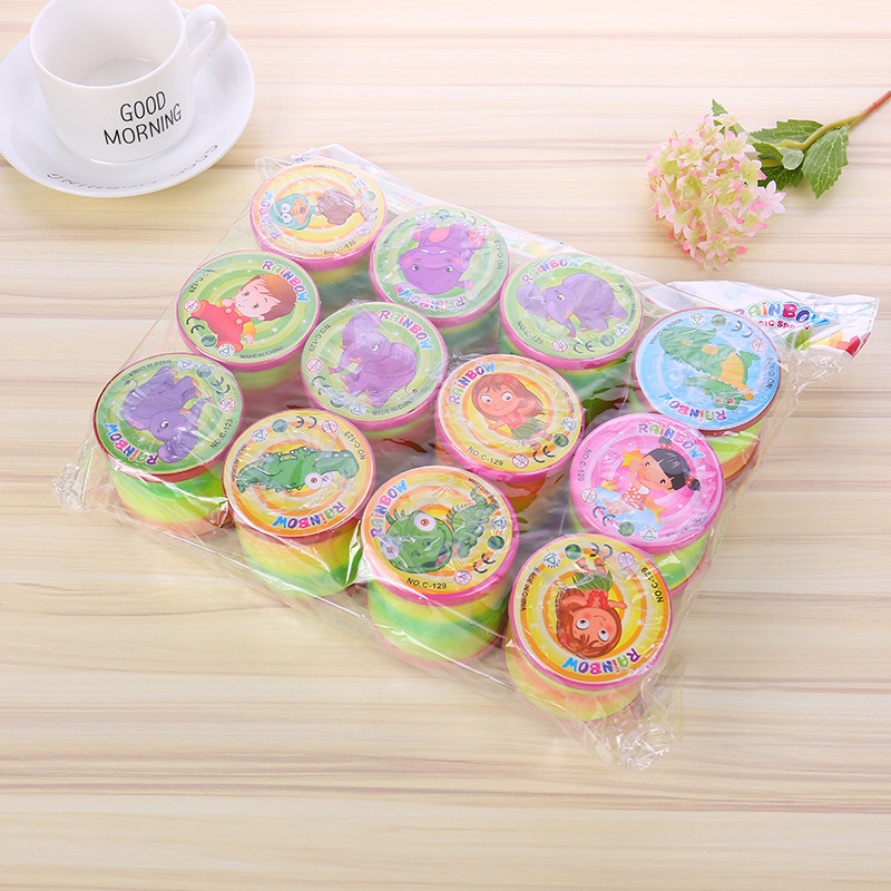 129.119 Rainbow rings, Jenga elastic rings, plastic spring rings, rainbow rings that can climb stairs details Picture