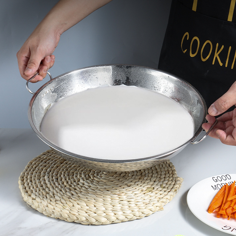 304 stainless steel cold noodle, luoluo noodle, cold noodle making tools, steamer, rice noodle sheet plate, household rice noodle steaming plate details Picture