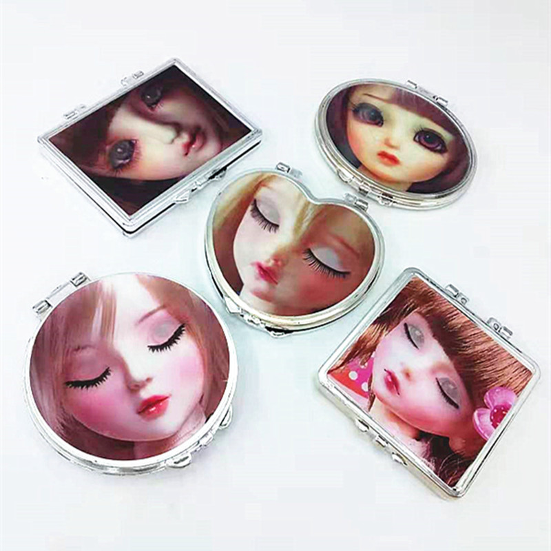 Mini portable folding makeup mirror will blink beauty mirror wholesale one yuan two yuan store supply