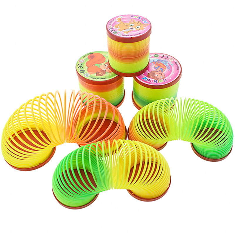 129.119 Rainbow rings, Jenga elastic rings, plastic spring rings, rainbow rings that can climb stairs Item Picture