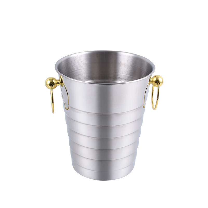 Stainless steel ice bucket, exquisite diamond champagne bucket, bar European-style ice bucket, bamboo joint ice beer bucket, red wine frozen bucket Item Picture