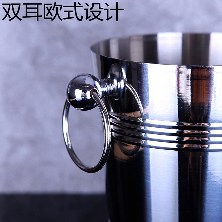 Stainless steel champagne barrels, KTV and bar ice barrels, European-style luxury ice granule barrels, red wine ice barrels, beer barrels, large capacity details Picture