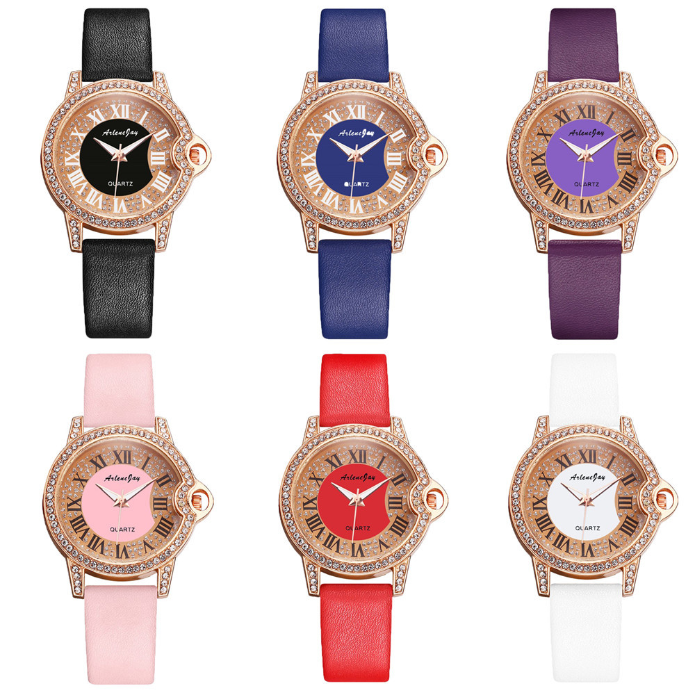 Douyin influencer diamond-encrusted Roman dial quartz women watch, casual, fashionable and trendy women's Instagram watch Item Picture