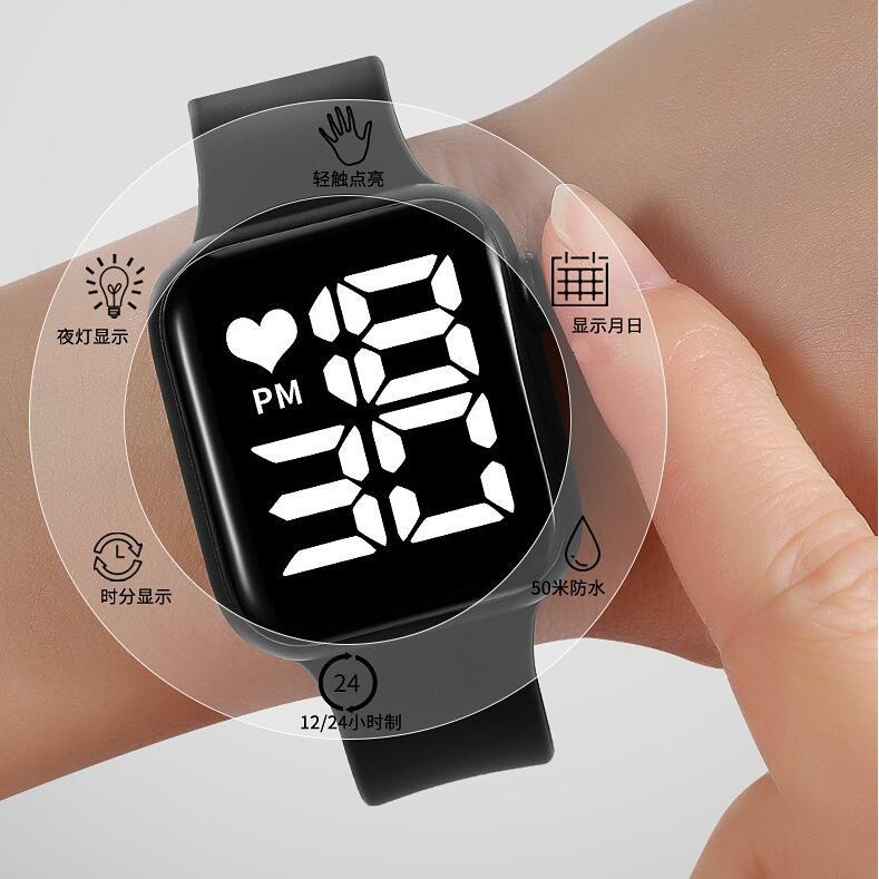 2021 nuevo cuadrado LED reloj electrónico para hombres y mujeres estudiantes al aire libre deportes a prueba de agua apple estilo led reloj electrónico Specification image