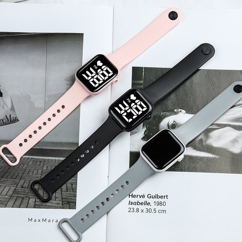 2021 nuevo cuadrado LED reloj electrónico para hombres y mujeres estudiantes al aire libre deportes a prueba de agua apple estilo led reloj electrónico Item Picture