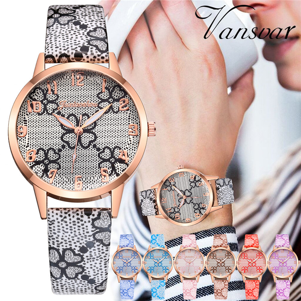 风时尚四叶草女士手表批发 四叶草数字表盘石英女士时装表