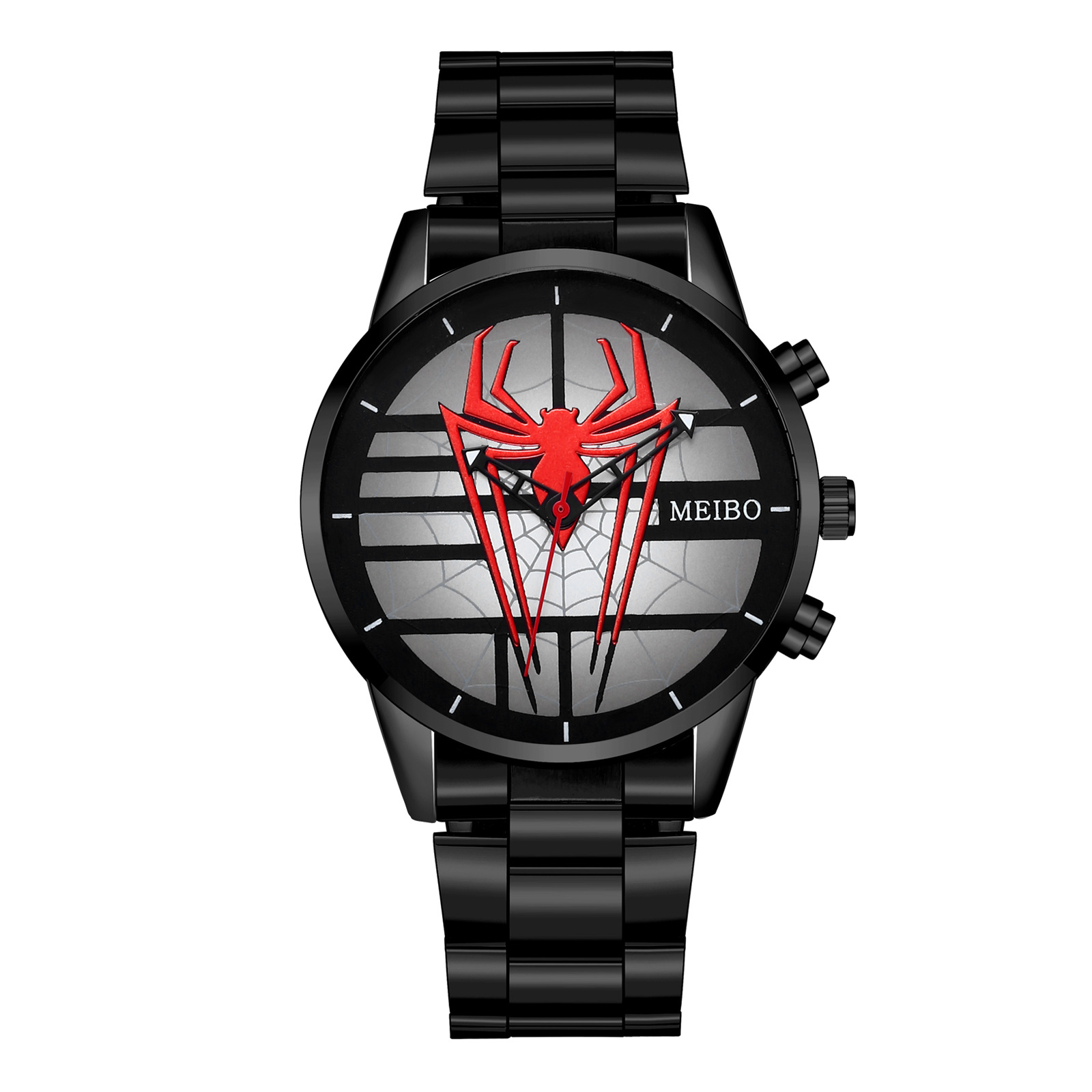 Cross-border steel band men's watch with spider pattern cool student fashion wristwatch men's quartz watch Specification image