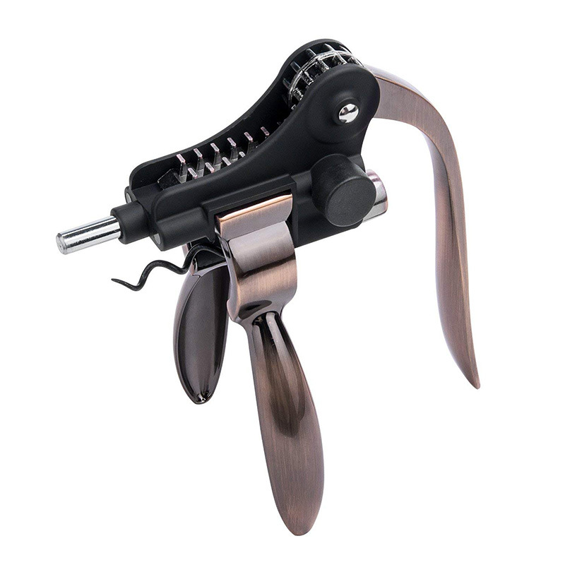 Stainless steel wine opener, wine screwdriver, wine set, rabbit-shaped wine opener available in gold and bronze color, customizable logo, bar supplies, hotel supplies, bottle opener set details Picture