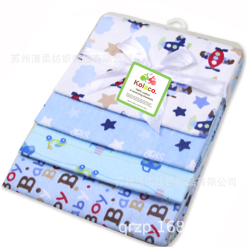 Soft Cotton Blanket Baby Bed Sheet Fleece Blanket 76X76cm Ribbon 4 Pack Convenient And Affordable Application Scenario