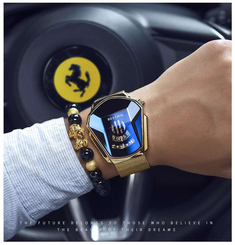 Doctor Tong BESTWIN Factory Direct Sales Watch Men's Douyin Bestseller Motorcycle Men's Watch Men's Quartz Expression Couple Watch Specification image
