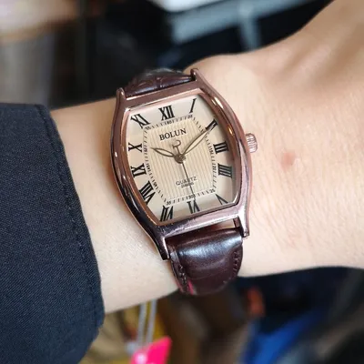 New BOLUN Wine barrel Coffee dial Roma face Korean fashion simple quartz women's watch thumbnail
