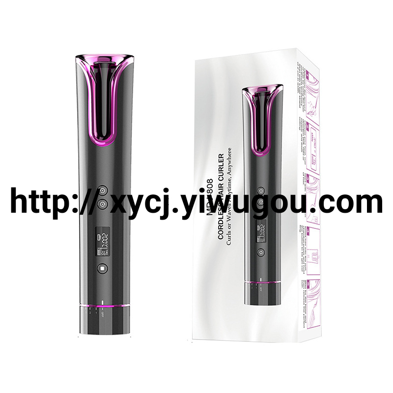 Cross-border fully automatic USB wireless curling multi-functional portable spiral wave-shaped LCD automatic curling iron details Picture