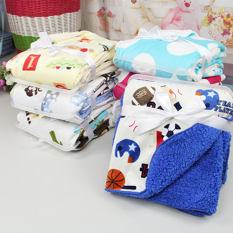柔飞 婴儿毛毯 婴儿毛毯 双层婴儿毯  短毛绒毯 宝宝盖毯抱被详情图2