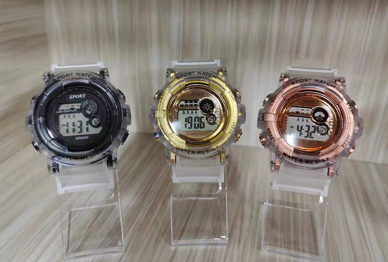 Transparent bestseller, internet-famous student couple, trendy men and women, digital luminous sports, waterproof large dial electronic watch Specification image