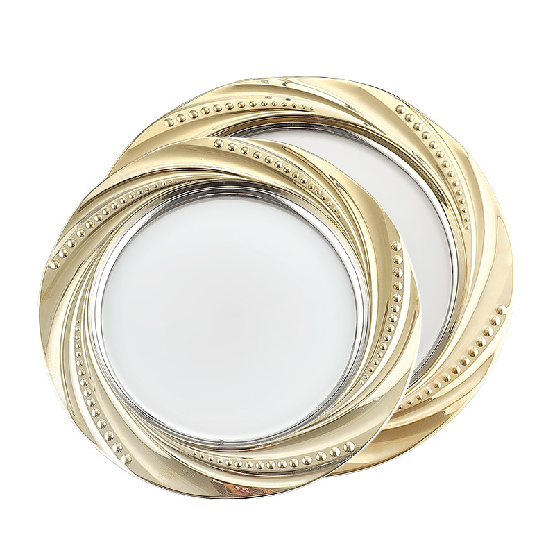 Customized Western-style steak plates, stainless steel plates, bar decoration plates, round craft plates, KTV fruit plates, barbecue plates Specification image