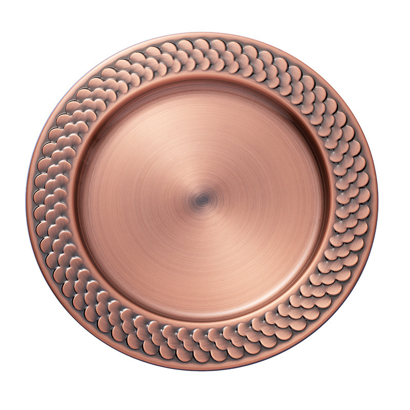 Amazon bar stainless steel round plates, craft plates, multi-purpose display plates for restaurants, hotels and KTVS, fruit plates and barbecue plates Item Picture