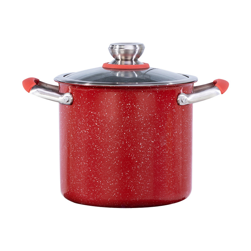 Tourmaline non-stick pot, household high soup pot, large-capacity gas induction cooker, universal soup pot, boiling pot, double-ear soup pot Item Picture