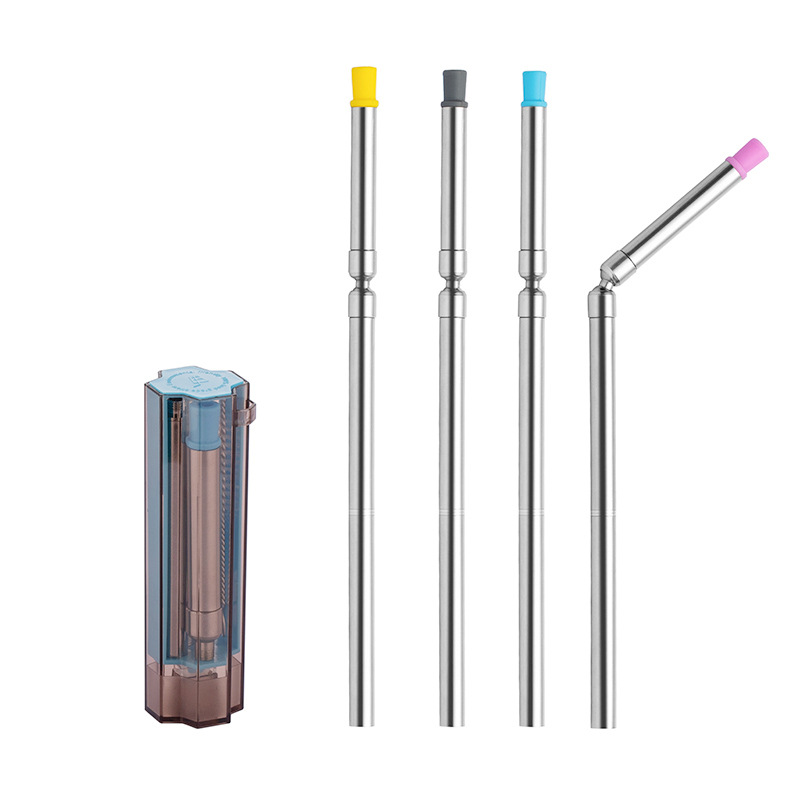 SWENO Cross-border stainless steel folding Straw Portable eco-friendly mechanical straw Silicone telescopic Straw Detachable stainless Steel foldable Straw 360-degree Rotatable straw Portable detachable straw Application Scenario