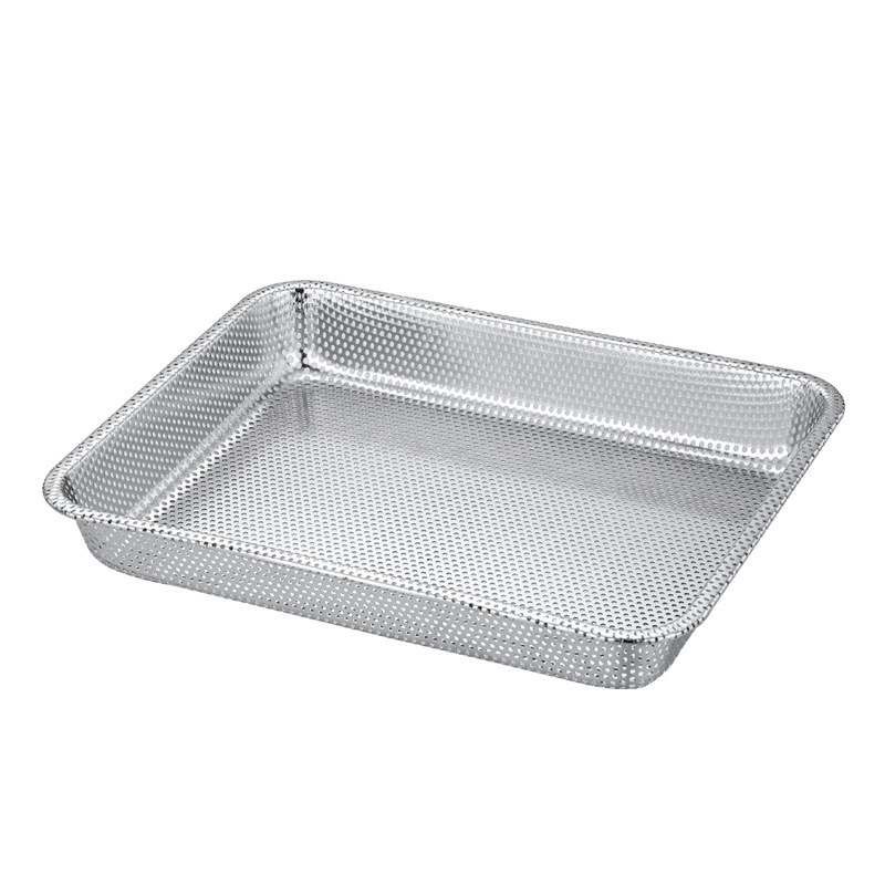 Stainless steel perforated plate, Japanese square plate, perforated plate, thickened draining basin, vegetable washing basin, rice washing plate, multi-purpose plate Specification image