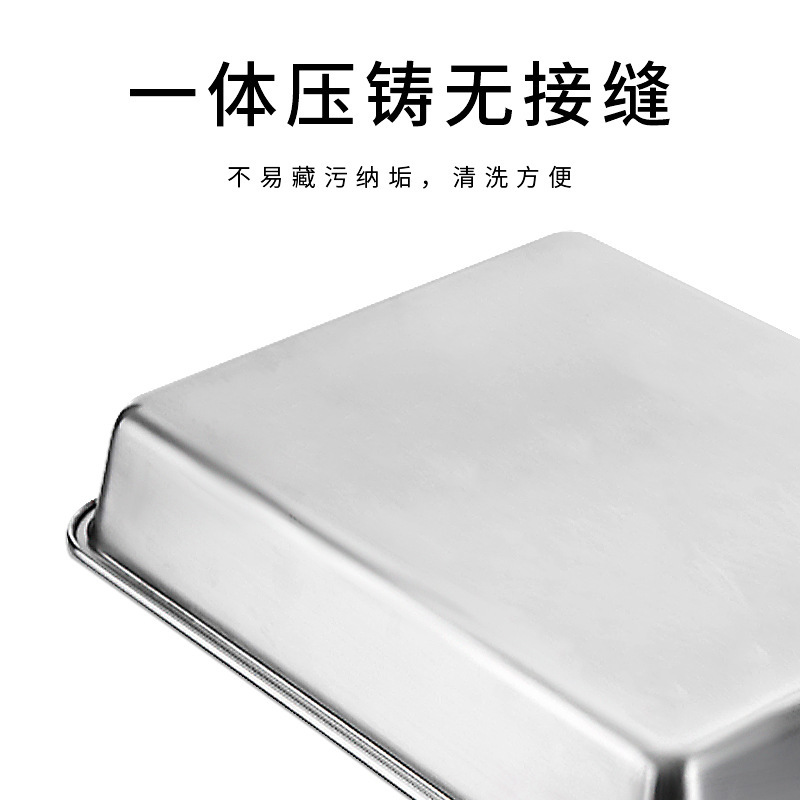 Stainless steel square plates, Japanese thickened trays, vegetable plates, dinner plates, barbecue plates, steamed rice plates, dumpling plates, grilled fish plates, rectangular plates, cake plates, dessert plates, towel plates, kitchenware plates Application Scenario