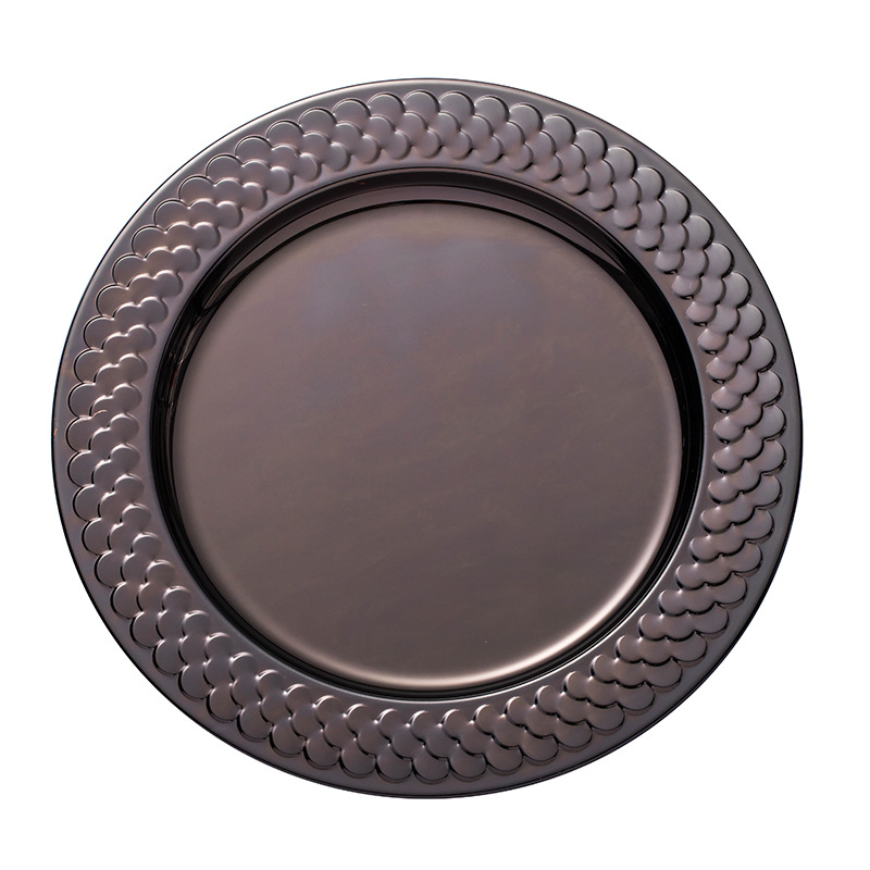 Creative stainless steel round bar plates, electroplated craft display plates, fruit candies, KTV gift plates, customizable logos Specification image