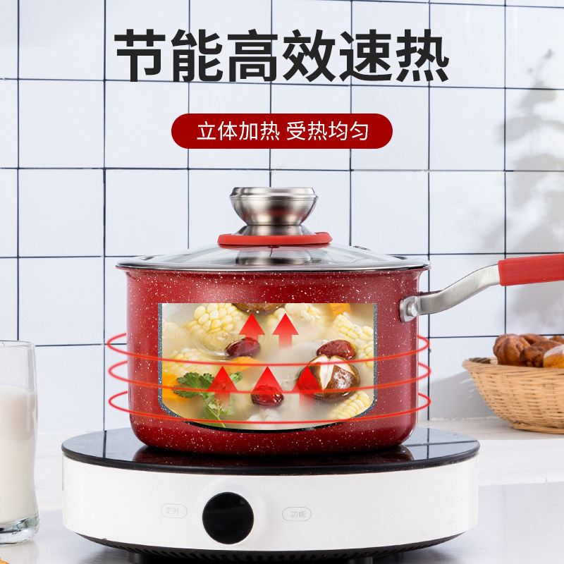 Korean-style tourmaline non-stick pot, small soup pot, household milk pot, baby food pot, induction cooker, universal small milk pot wholesale details Picture