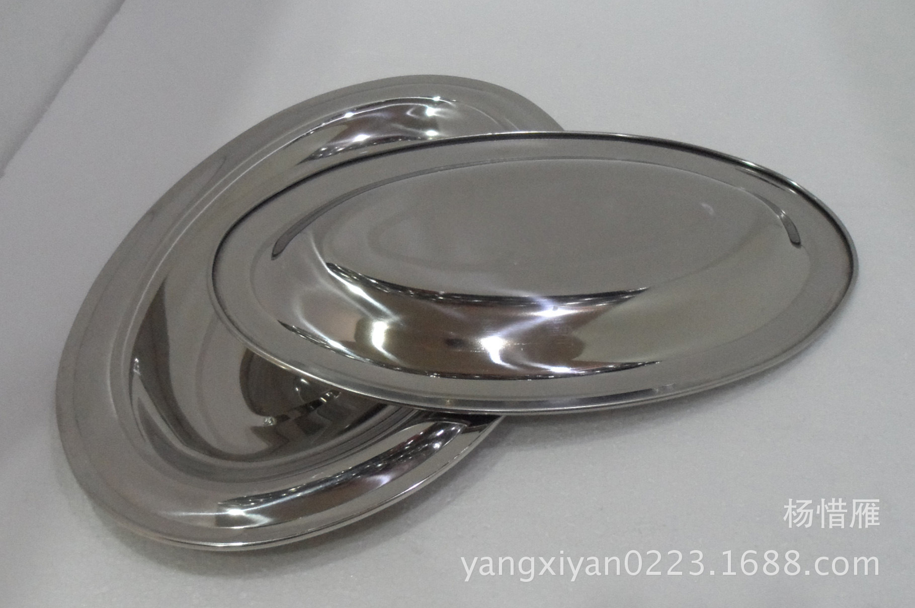 Hufa stainless steel non-magnetic European-style egg plate with grid divider plate, oval plate divider plate Specification image