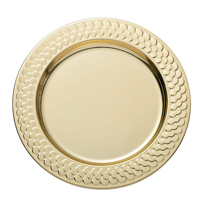 Creative stainless steel round bar plates, electroplated craft display plates, fruit candies, KTV gift plates, customizable logos Application Scenario