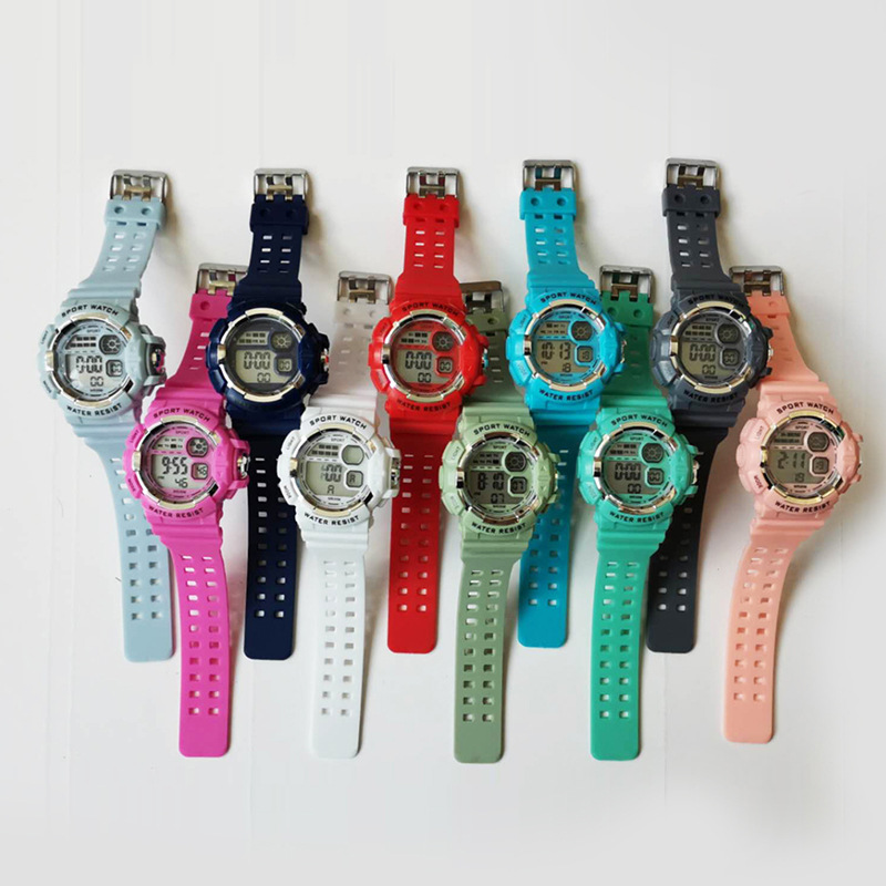 New youthful and fashionable student sports electronic watch with multi-functional ins style, dazzling Korean version, luminous and waterproof, customizable