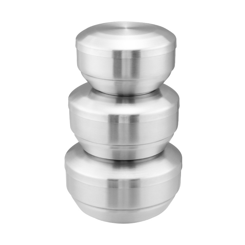 Korean-style 304 stainless steel platinum bowl, thickened double-layer soup bowl, rice bowl resistant to heat and drop, multi-functional, can be printed with LOGO Application Scenario