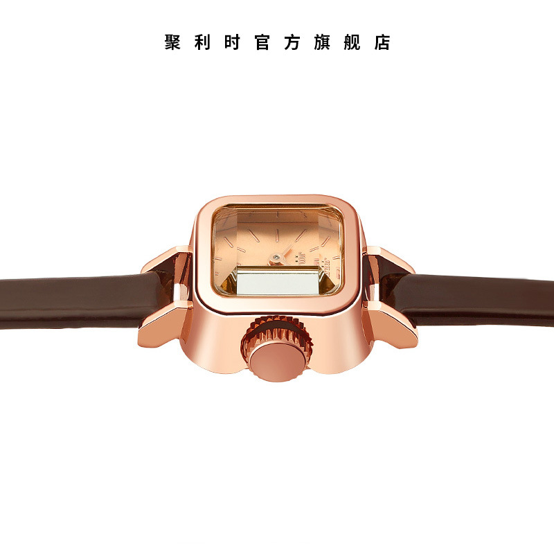 Julius JA-496 Women's Watch with fashionable and personalized cut mirror White leather strap Specification image