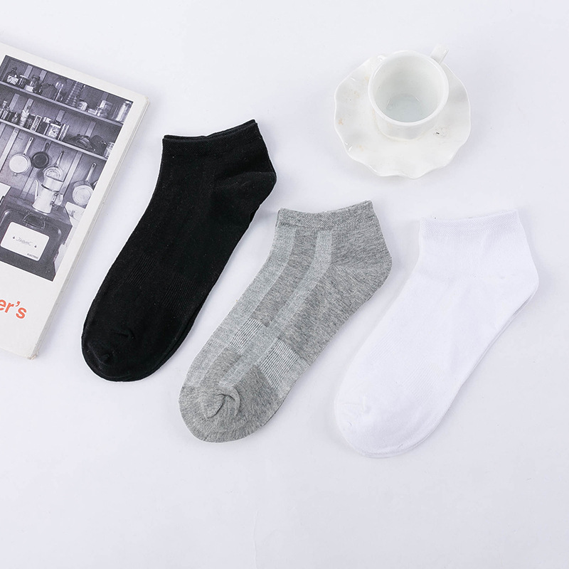 New low-top, shallow-mouthed men's short socks for spring and summer, thin, breathable jacquard combed cotton men's boat business socks details Picture