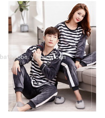 Coral velvet pajamas for women winter thickened with velvet autumn and winter flannel couple homewear set long sleeve pajamas for men