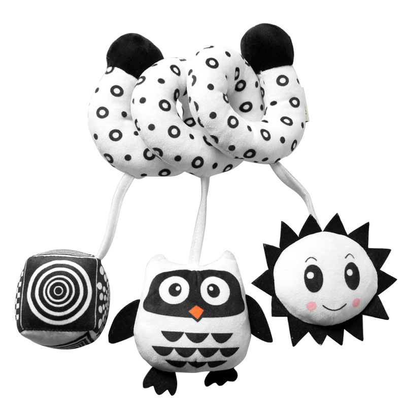 New product launch: Cartoon animal baby crib wrap toys with ringing bells, black and white crib wrap series baby toys in stock Specification image
