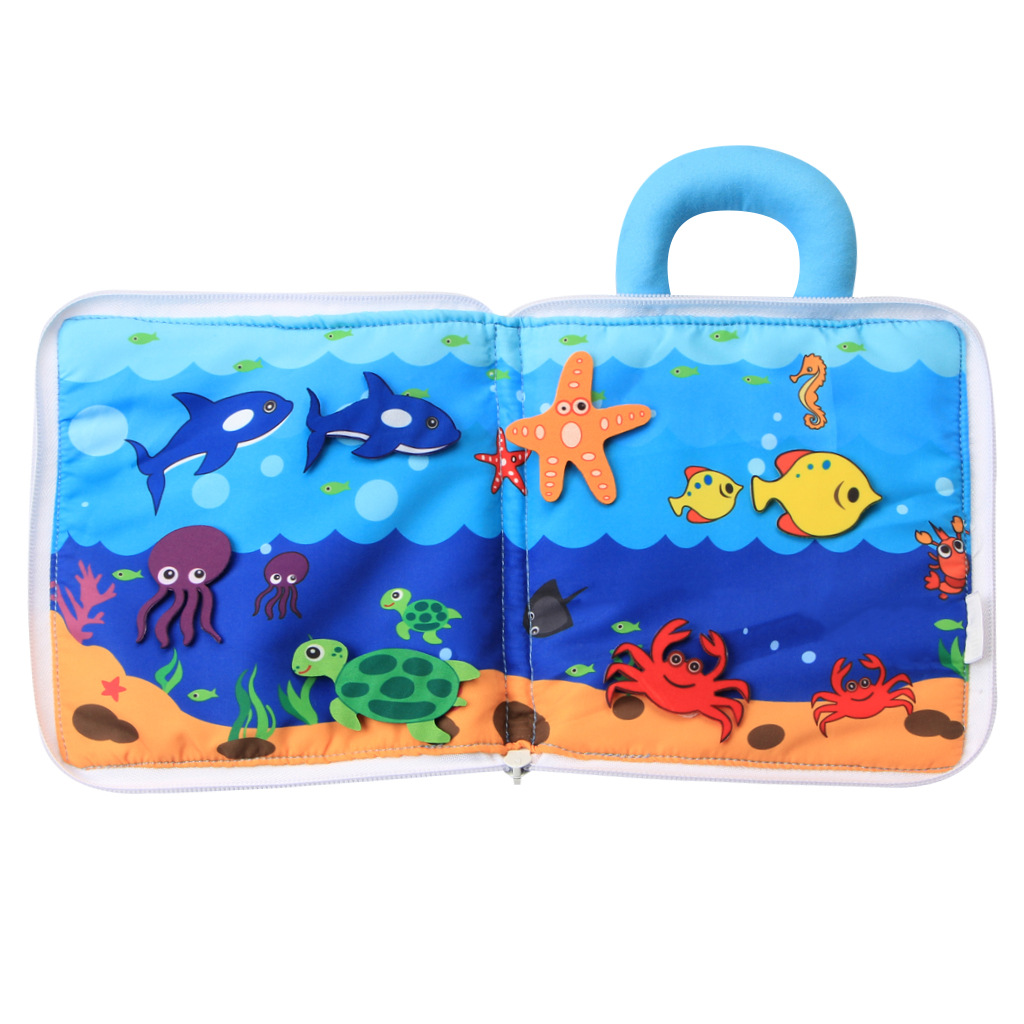 Infant and toddler early education cognitive cloth books, ocean cloth books, baby toys that can't be torn apart, wholesale in stock details Picture