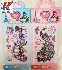 3D hand-made acrylic diamond pearl puzzle decorative stickers accessories stickers Crystal phone stickers gemstone stickers