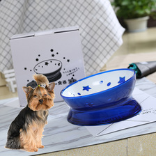 宠物倾斜水晶碗水晶艺术短鼻宠物用食器时尚倾斜碗