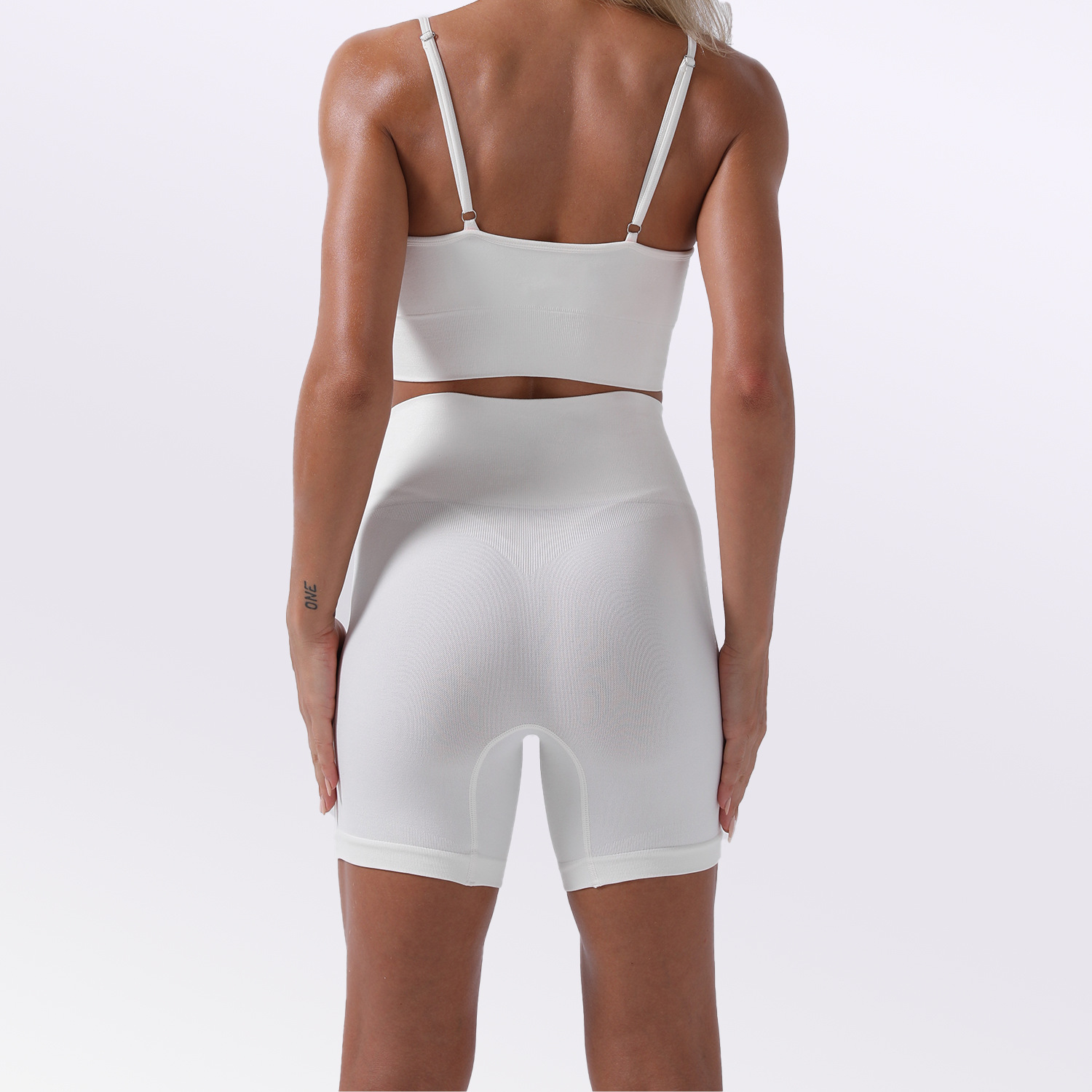 Shark knitted Seamless fitness yoga sports bra and shorts Set from Europe and America, in stock Item Picture