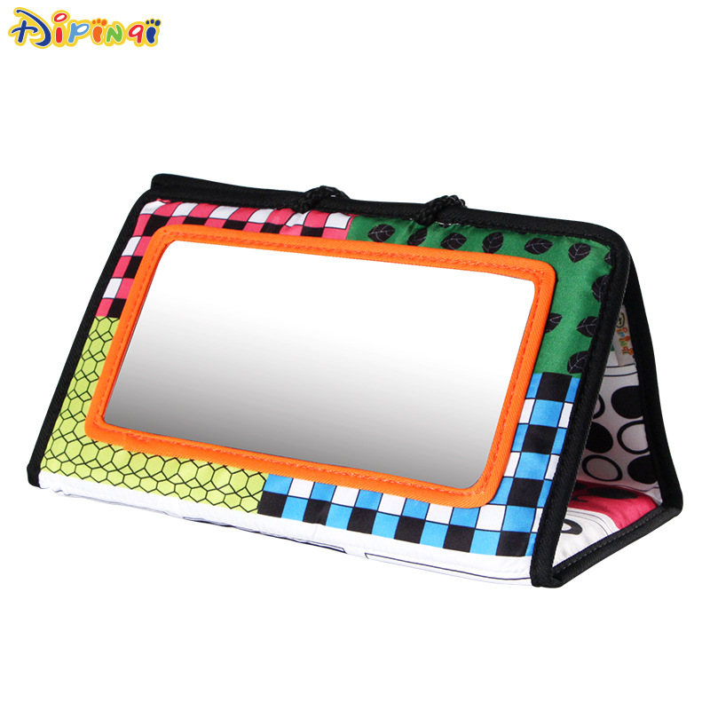 New baby funhouse mirror car hanger toy car rear seat hanger foldable baby vision training pattern car hanger details Picture