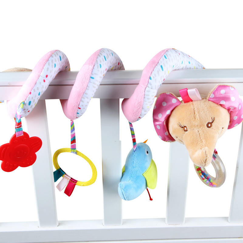 Wholesale of new 0-2 years old infant and toddler animal car hanging bed accessories with bell mirrors, elephant beds and plush toys