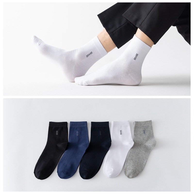 新款袜子男春夏季色商务棉男袜中筒吸汗透气男袜袜子四季批发
