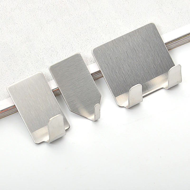 Stainless steel adhesive hook without drilling, seamless adhesive, bathroom, kitchen, wall hanging load-bearing adhesive hook without nail Application Scenario