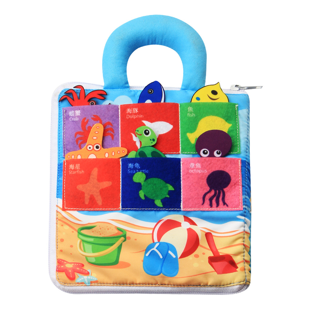 Infant and toddler early education cognitive cloth books, ocean cloth books, baby toys that can't be torn apart, wholesale in stock Application Scenario