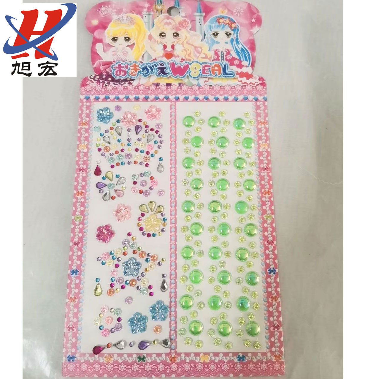 Jewelry sticker Crystal mobile phone sticker Gemstone sticker 3D handmade acrylic diamond pearl puzzle sticker