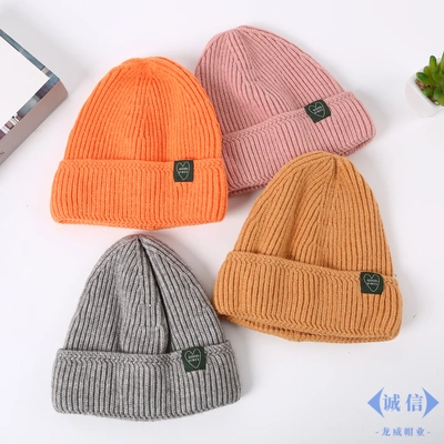 Boys and girls small fresh plain wool knitted hat autumn winter warm fashion hat multi-color optional simple wool hat1 thumbnail
