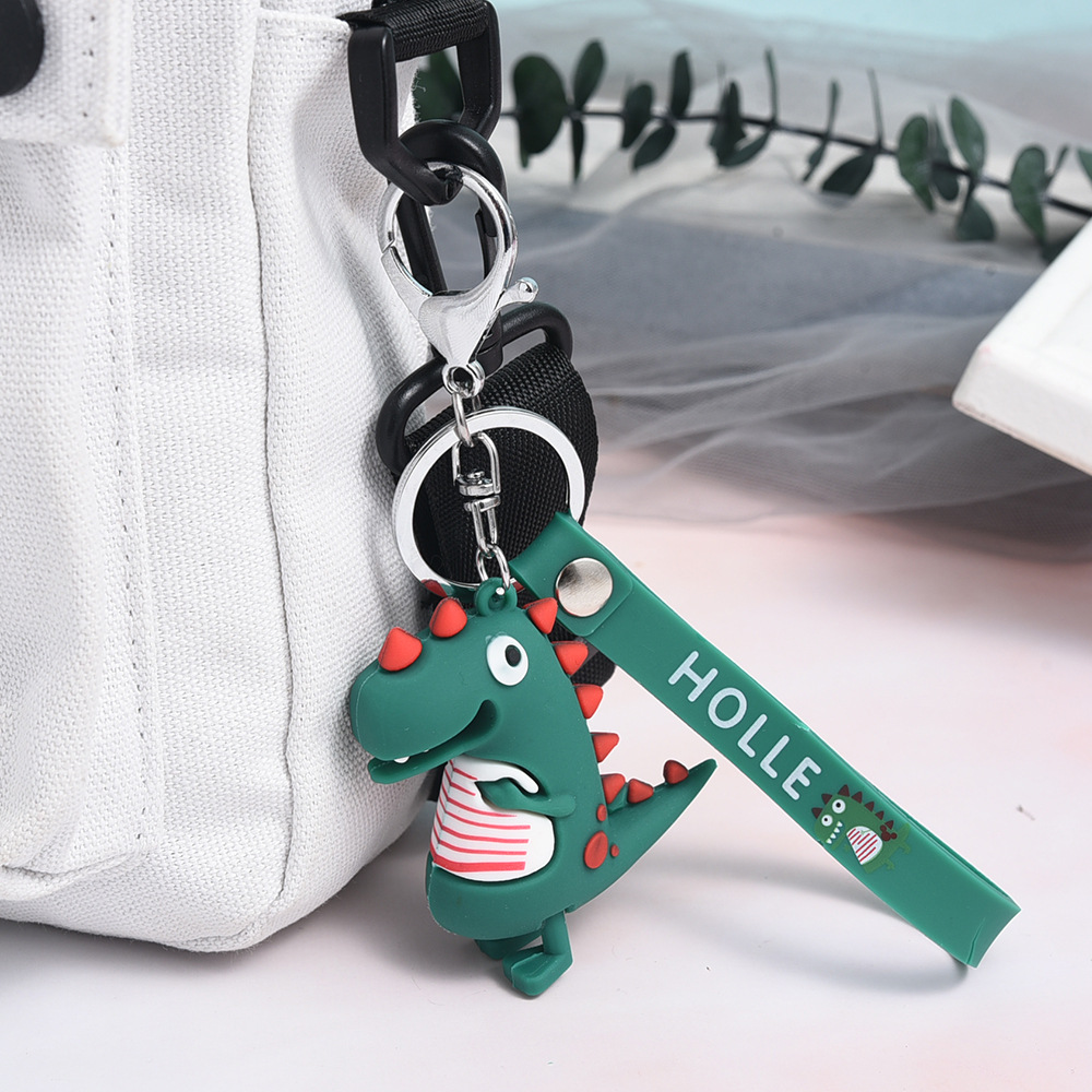 Cute little dinosaur keychains, personalized men's and women's schoolbag pendants, couple car keychains, creative and practical gifts