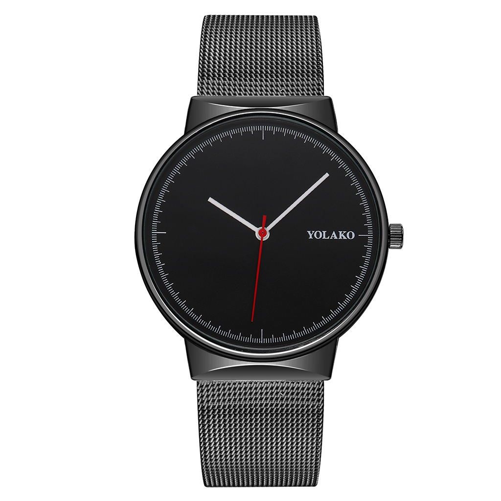 Wholesale of fashionable three-hand alloy mesh belt scale watches YOLAKO men's watches, best-selling items on ebay AliExpress Specification image