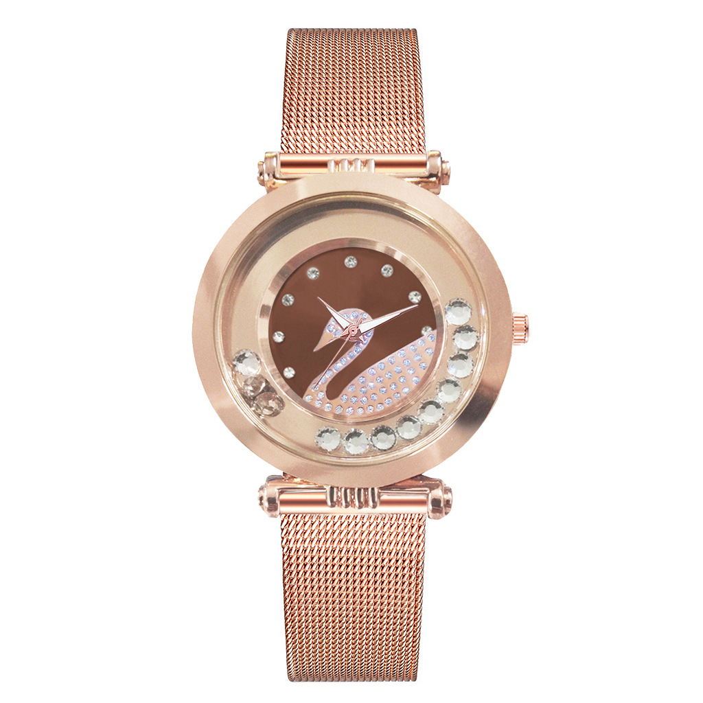 Fashionable alloy mesh belt swan diamond-encrusted sand ball quartz casual watch for ladies Application Scenario